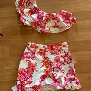 One shoulder two piece set